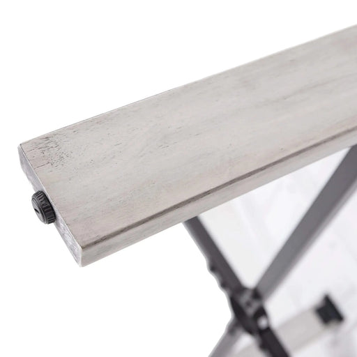 Antique Gray 6-Person Outdoor Wooden Dining Set with Umbrella Hole and Removable Cushions for Patio Default -DTYStore