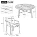 Antique Gray 6-Person Outdoor Wooden Dining Set with Umbrella Hole and Removable Cushions for Patio Default -DTYStore