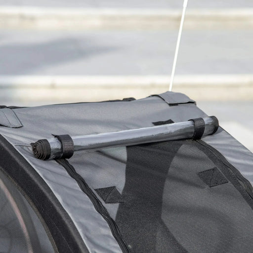 Aosom Dog Bike Trailer, Pet Bike Wagon with Steel Frame, Hitch Coupler, Quick Release Wheels, Reflectors, Flag, Pet Travel Carrier for Medium Dogs, Black Default -DTYStore