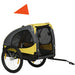 Aosom Dog Bike Trailer, Pet Bike Wagon with Steel Frame, Hitch Coupler, Quick Release Wheels, Reflectors, Flag, Pet Travel Carrier for Medium Dogs, Yellow - DTY Store