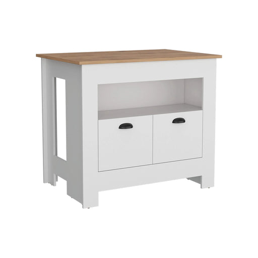 Arlet Kitchen Island Two Door Cabinet and Shelf Default -DTYStore