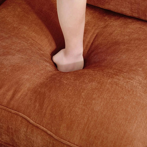 Armless Velvet Sofa – Modern Upholstered Sofa for Living Room and Lounge Seating Orange -DTYStore