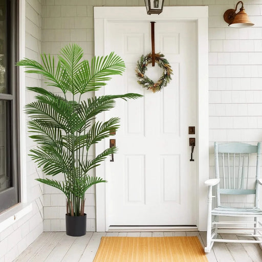 Artificial Areca Palm Plant, 6FT Tall Faux Tropical Tree in Pot for Indoor Outdoor Home, Office, or Garden Modern Decoration, 2pcs/set Default -DTYStore