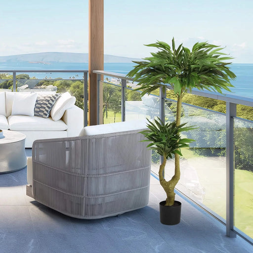 Artificial Dracaena Tree Indoor Faux Greenery Plant for Decoration, Green Plastic, 150cm Default -DTYStore