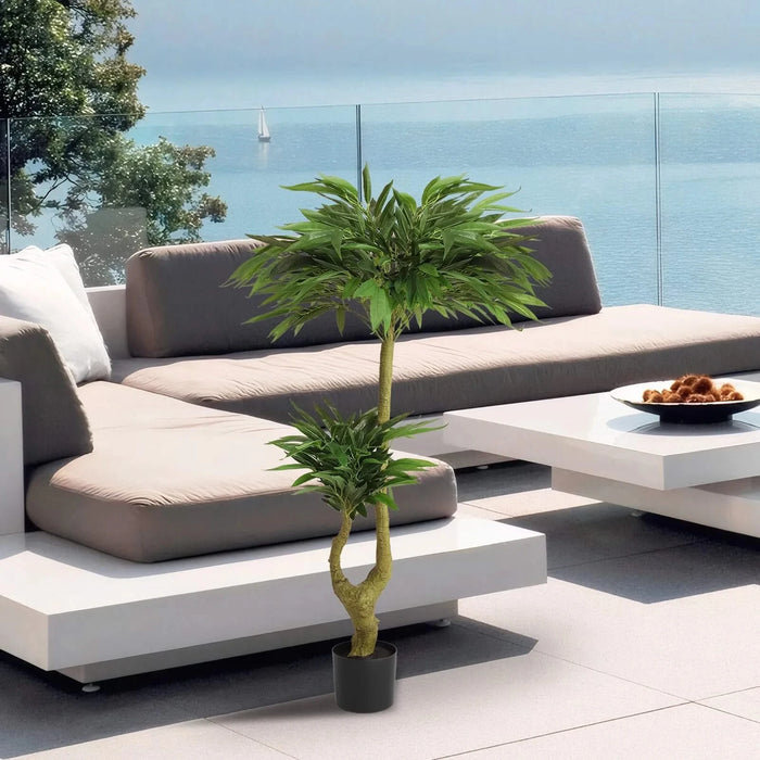 Artificial Dracaena Tree Indoor Faux Greenery Plant for Decoration, Green Plastic, 150cm Default -DTYStore