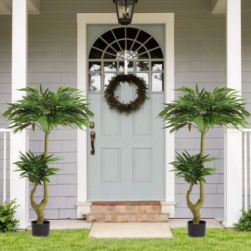 Artificial Dracaena Tree Indoor Faux Greenery Plant for Decoration, Green Plastic, 150cm Default -DTYStore