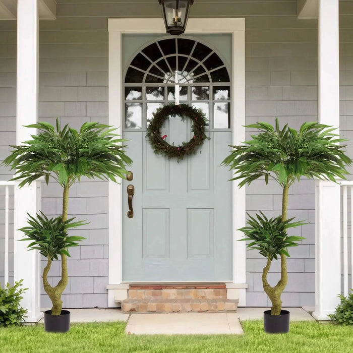 Artificial Dracaena Tree Indoor Faux Greenery Plant for Decoration, Green Plastic, 150cm Default -DTYStore