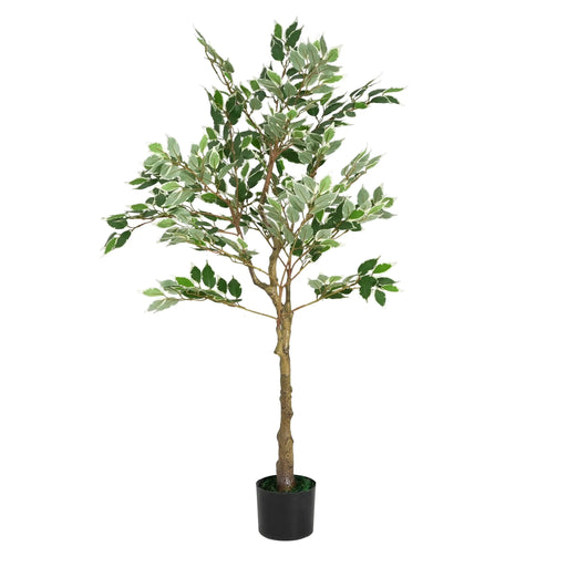 Artificial Ficus Tree With Pot – Realistic Indoor Decorative Faux Plant for Home & Office 51 in. -DTYStore