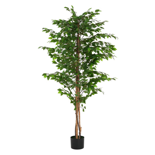 Artificial Ficus Tree With Pot – Realistic Indoor Decorative Faux Plant for Home & Office 74 in. -DTYStore