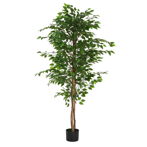 Artificial Ficus Tree With Pot – Realistic Indoor Decorative Faux Plant for Home & Office 74 in. -DTYStore