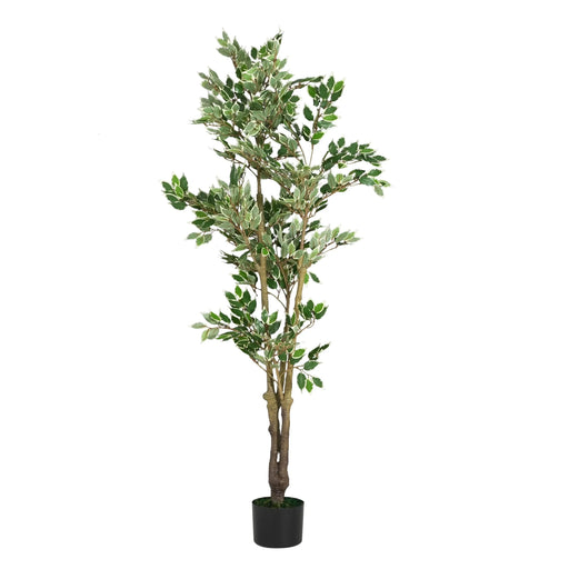 Artificial Ficus Tree With Pot – Realistic Indoor Decorative Faux Plant for Home & Office 69 in. -DTYStore