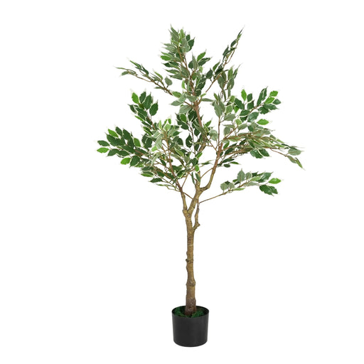 Artificial Ficus Tree With Pot – Realistic Indoor Decorative Faux Plant for Home & Office 51 in. -DTYStore