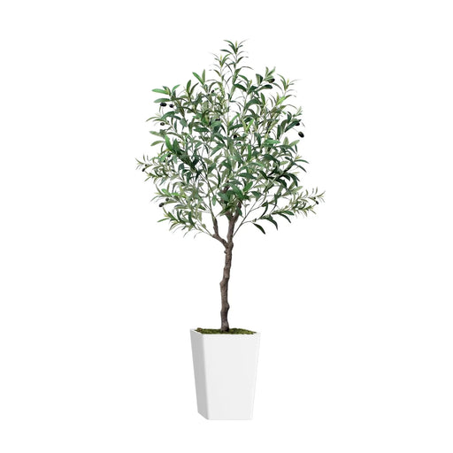 Artificial Olive Tree 5FT with Pot and Moss, Artificial Plants for Home Office Decor Default -DTYStore