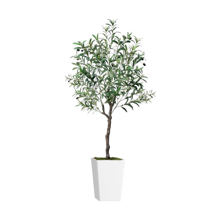 Artificial Olive Tree 5FT with Pot and Moss, Artificial Plants for Home Office Decor Default -DTYStore