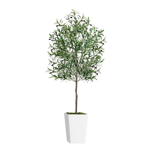 Artificial Olive Tree 6FT with Pot and Moss, Artificial Plants for Home Office Decor Default -DTYStore
