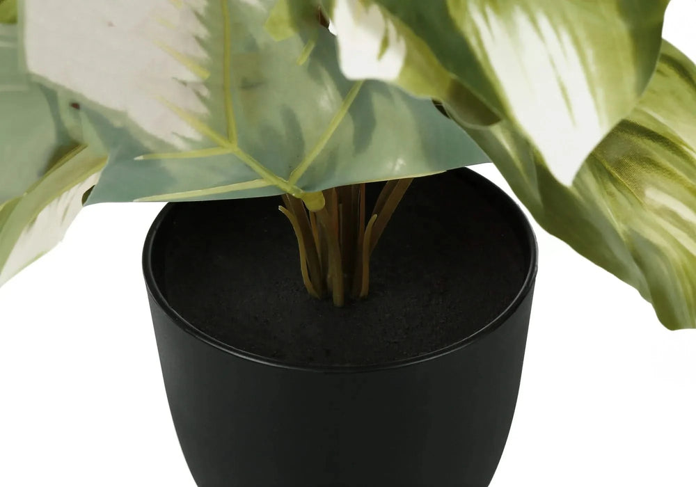 Artificial Plant, 13' Tall, Monstera Calthea, Indoor, Faux, Fake, Table, Greenery, Potted, Set Of 2, Decorative, Green Leaves, Black Pots Default -DTYStore