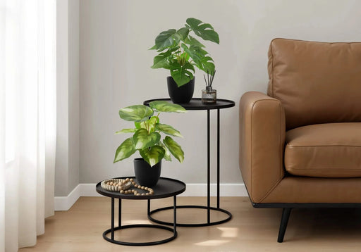 Artificial Plant, 13' Tall, Monstera Calthea, Indoor, Faux, Fake, Table, Greenery, Potted, Set Of 2, Decorative, Green Leaves, Black Pots Default -DTYStore