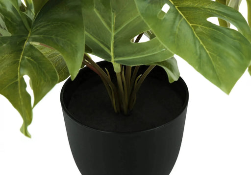 Artificial Plant, 13' Tall, Monstera Calthea, Indoor, Faux, Fake, Table, Greenery, Potted, Set Of 2, Decorative, Green Leaves, Black Pots Default -DTYStore