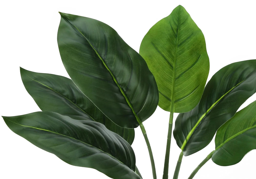 Artificial Plant, 17' Tall, Aureum, Indoor, Faux, Fake, Table, Greenery, Potted, Real Touch, Decorative, Green Leaves, White Pot Default -DTYStore