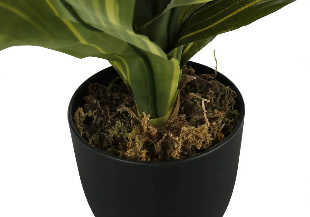 Artificial Plant, 17' Tall, Dracaena, Indoor, Faux, Fake, Table, Greenery, Potted, Real Touch, Decorative, Green Leaves, Black Pot Default -DTYStore