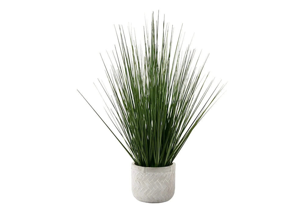 Artificial Plant, 21' Tall, Grass, Indoor, Faux, Fake, Table, Greenery, Potted, Real Touch, Decorative, Green Grass, White Pot Default -DTYStore