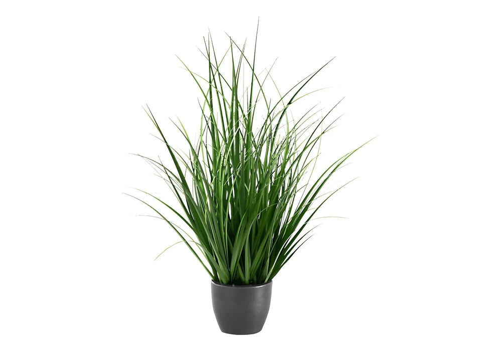 Artificial Plant, 23' Tall, Grass, Indoor, Faux, Fake, Table, Greenery, Potted, Real Touch, Decorative, Green Grass, Black Pot Default -DTYStore