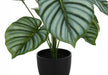 Artificial Plant, 24' Tall, Calathea, Indoor, Faux, Fake, Table, Greenery, Potted, Real Touch, Decorative, Green Leaves, Black Pot Default -DTYStore