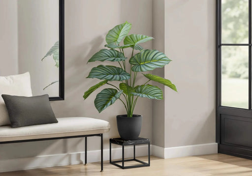 Artificial Plant, 24' Tall, Calathea, Indoor, Faux, Fake, Table, Greenery, Potted, Real Touch, Decorative, Green Leaves, Black Pot Default -DTYStore