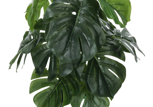 Artificial Plant, 24' Tall, Monstera, Indoor, Faux, Fake, Table, Greenery, Potted, Real Touch, Decorative, Green Leaves, Black Pot Default -DTYStore