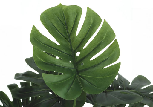 Artificial Plant, 24' Tall, Monstera, Indoor, Faux, Fake, Table, Greenery, Potted, Real Touch, Decorative, Green Leaves, Black Pot Default -DTYStore
