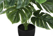Artificial Plant, 24' Tall, Monstera, Indoor, Faux, Fake, Table, Greenery, Potted, Real Touch, Decorative, Green Leaves, Black Pot Default -DTYStore