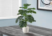 Artificial Plant, 24' Tall, Monstera, Indoor, Faux, Fake, Table, Greenery, Potted, Real Touch, Decorative, Green Leaves, White Pot Default -DTYStore