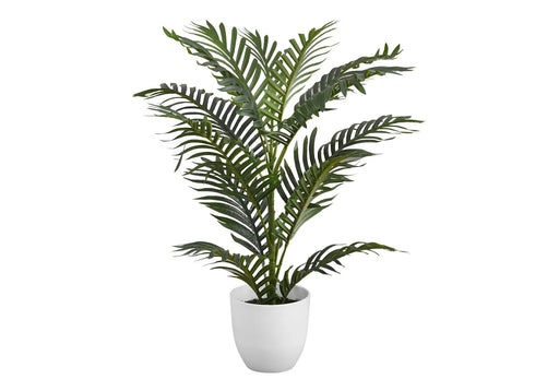 Artificial Plant, 28' Tall, Palm Tree, Indoor, Faux, Fake, Floor, Greenery, Potted, Real Touch, Decorative, Green Leaves, White Pot Default -DTYStore