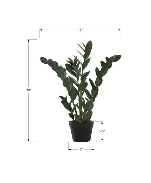 Artificial Plant, 29' Tall, Zz Tree, Indoor, Faux, Fake, Floor, Greenery, Potted, Real Touch, Decorative, Green Leaves, Black Pot Default -DTYStore