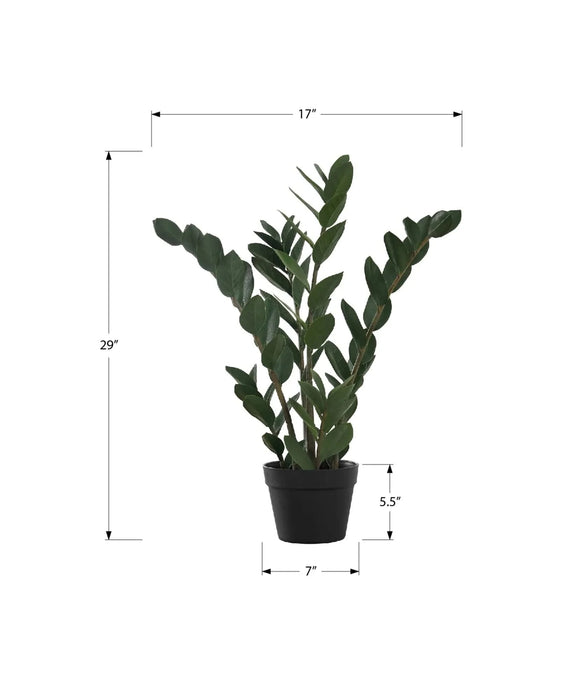 Artificial Plant, 29' Tall, Zz Tree, Indoor, Faux, Fake, Floor, Greenery, Potted, Real Touch, Decorative, Green Leaves, Black Pot Default -DTYStore
