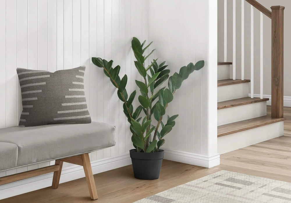 Artificial Plant, 29' Tall, Zz Tree, Indoor, Faux, Fake, Floor, Greenery, Potted, Real Touch, Decorative, Green Leaves, Black Pot Default -DTYStore