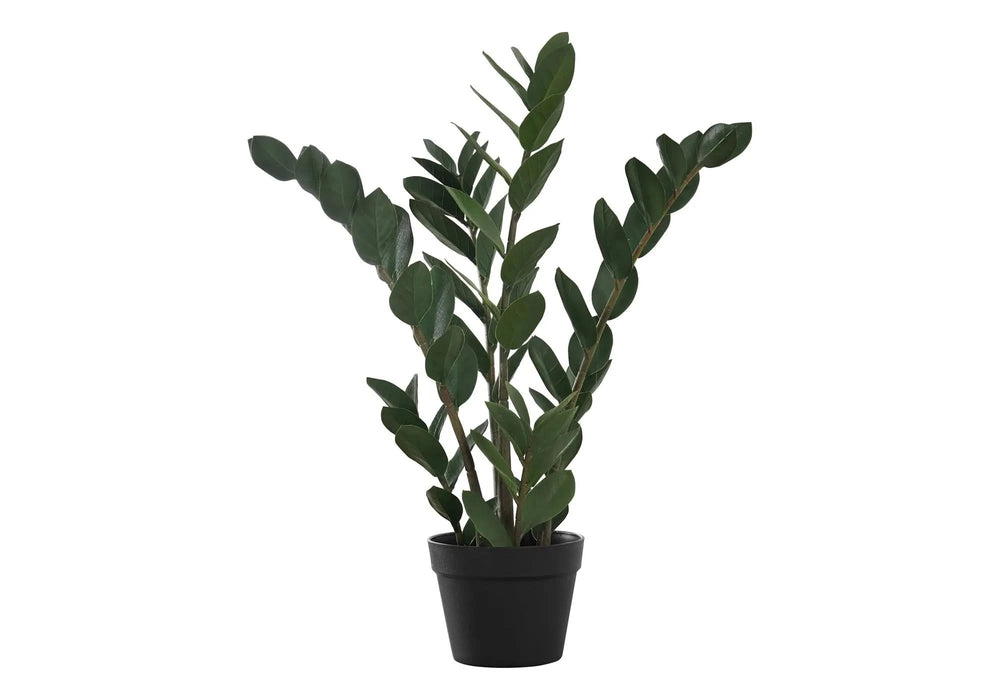 Artificial Plant, 29' Tall, Zz Tree, Indoor, Faux, Fake, Floor, Greenery, Potted, Real Touch, Decorative, Green Leaves, Black Pot Default -DTYStore