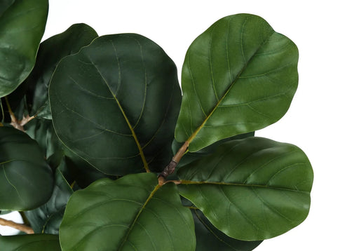 Artificial Plant, 32' Tall, Fiddle Tree, Indoor, Faux, Fake, Floor, Greenery, Potted, Real Touch, Decorative, Green Leaves, Black Pot Default -DTYStore