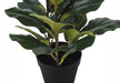 Artificial Plant, 32' Tall, Fiddle Tree, Indoor, Faux, Fake, Floor, Greenery, Potted, Real Touch, Decorative, Green Leaves, Black Pot Default -DTYStore