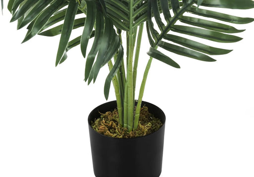 Artificial Plant, 34' Tall, Palm Tree, Indoor, Faux, Fake, Floor, Greenery, Potted, Real Touch, Decorative, Green Leaves, Black Pot Default -DTYStore
