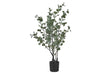 Artificial Plant, 35' Tall, Eucalyptus Tree, Indoor, Faux, Fake, Floor, Greenery, Potted, Decorative, Green Leaves, Black Pot Default -DTYStore