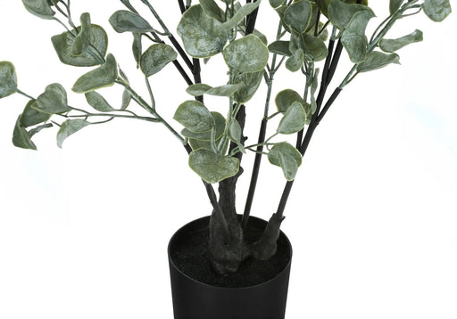 Artificial Plant, 35' Tall, Eucalyptus Tree, Indoor, Faux, Fake, Floor, Greenery, Potted, Decorative, Green Leaves, Black Pot Default -DTYStore