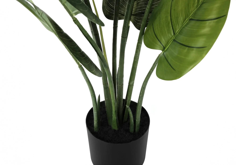 Artificial Plant, 37' Tall, Aureum Tree, Indoor, Faux, Fake, Floor, Greenery, Potted, Real Touch, Decorative, Green Leaves, Black Pot Default -DTYStore