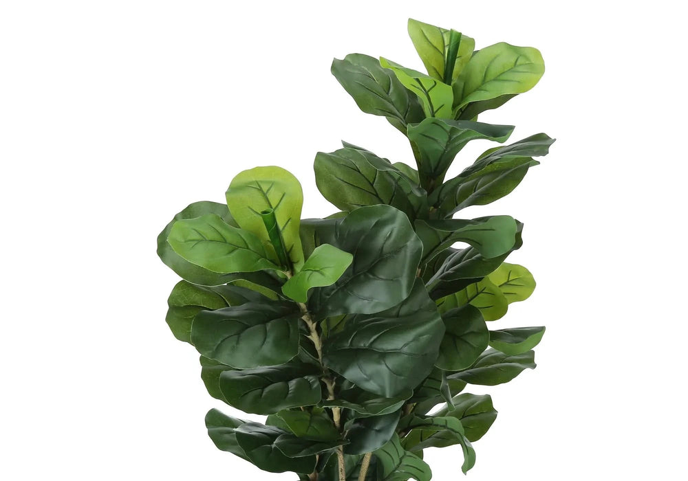 Artificial Plant, 41' Tall, Fiddle Tree, Indoor, Faux, Fake, Floor, Greenery, Potted, Real Touch, Decorative, Green Leaves, Black Pot Default -DTYStore