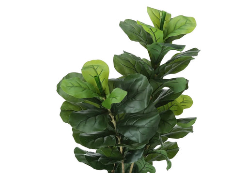 Artificial Plant, 41' Tall, Fiddle Tree, Indoor, Faux, Fake, Floor, Greenery, Potted, Real Touch, Decorative, Green Leaves, Black Pot Default -DTYStore