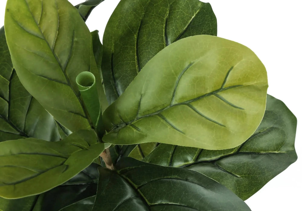 Artificial Plant, 41' Tall, Fiddle Tree, Indoor, Faux, Fake, Floor, Greenery, Potted, Real Touch, Decorative, Green Leaves, Black Pot Default -DTYStore