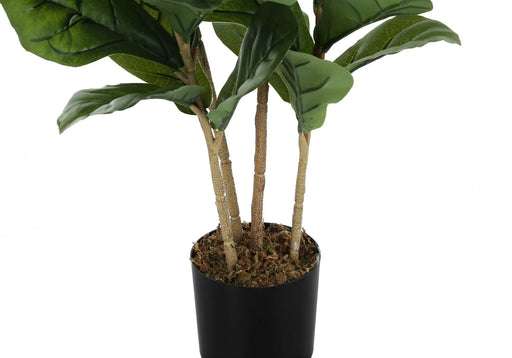 Artificial Plant, 41' Tall, Fiddle Tree, Indoor, Faux, Fake, Floor, Greenery, Potted, Real Touch, Decorative, Green Leaves, Black Pot Default -DTYStore