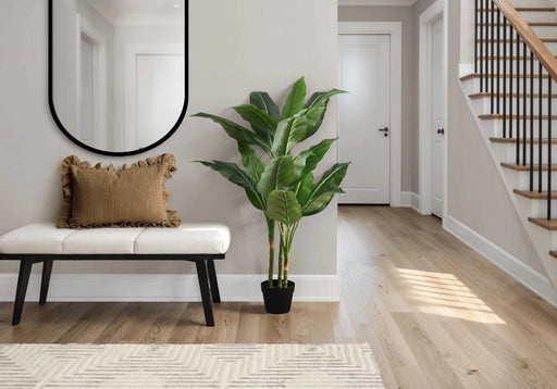 Artificial Plant, 42' Tall, Evergreen Tree, Indoor, Faux, Fake, Floor, Greenery, Potted, Decorative, Green Leaves, Black Pot Default -DTYStore