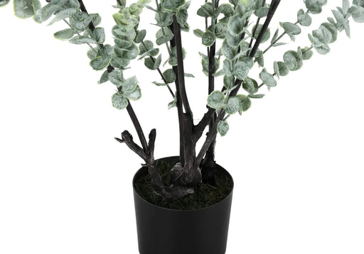 Artificial Plant, 44' Tall, Eucalyptus Tree, Indoor, Faux, Fake, Floor, Greenery, Potted, Real Touch, Decorative, Green Leaves, Black Pot Default -DTYStore