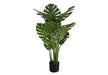Artificial Plant, 45' Tall, Monstera Tree, Indoor, Faux, Fake, Floor, Greenery, Potted, Real Touch, Decorative, Green Leaves, Black Pot Default -DTYStore